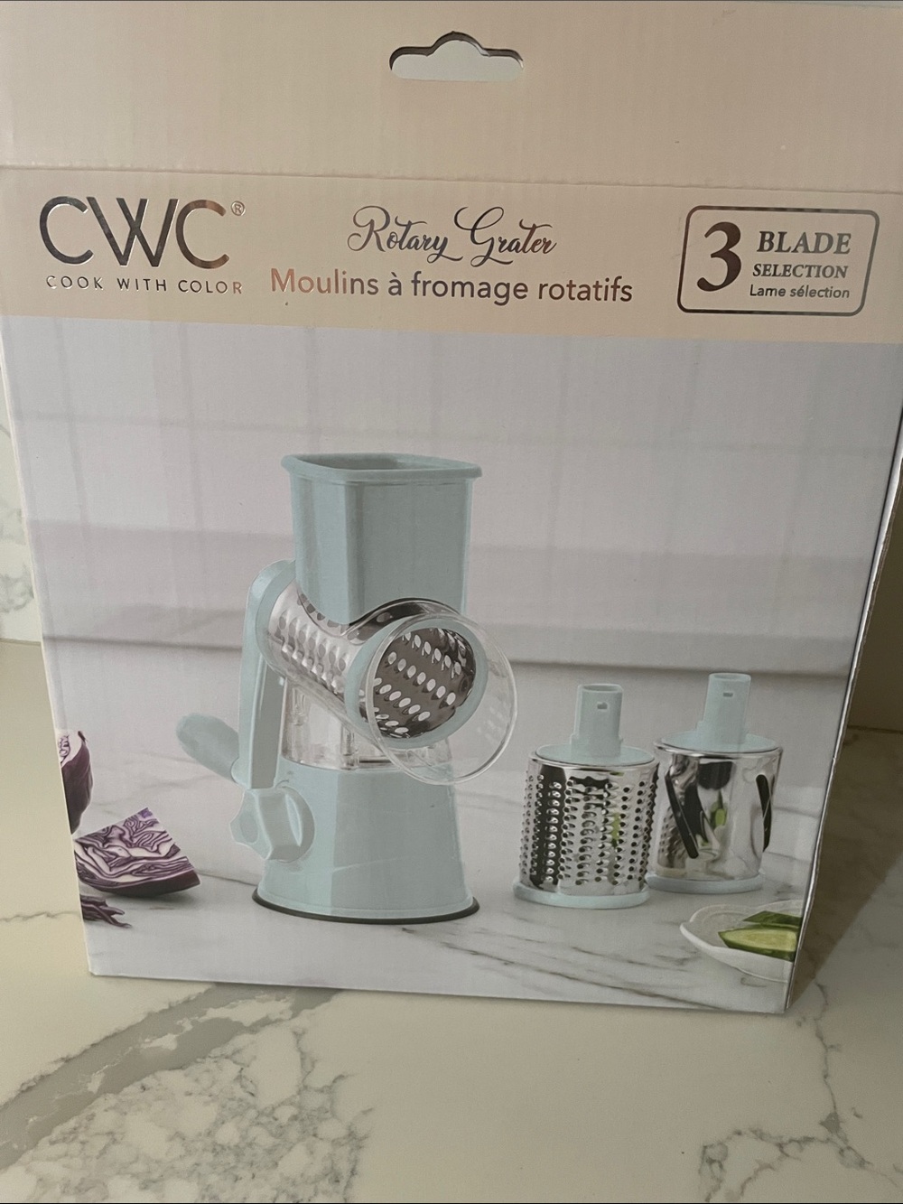 CWC Rotary Grater Kitchen Tool in Light Blue